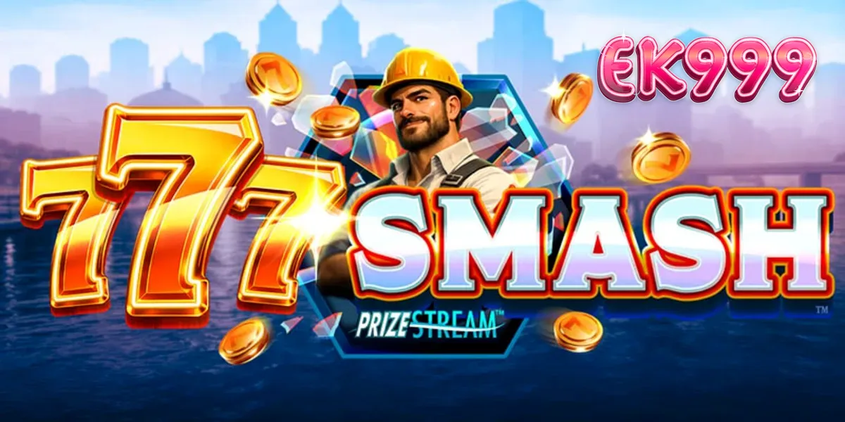 777 Smash স্লট গেমের কনস্ট্রাকশন থিম এবং রেকিং বলের দৃশ্য